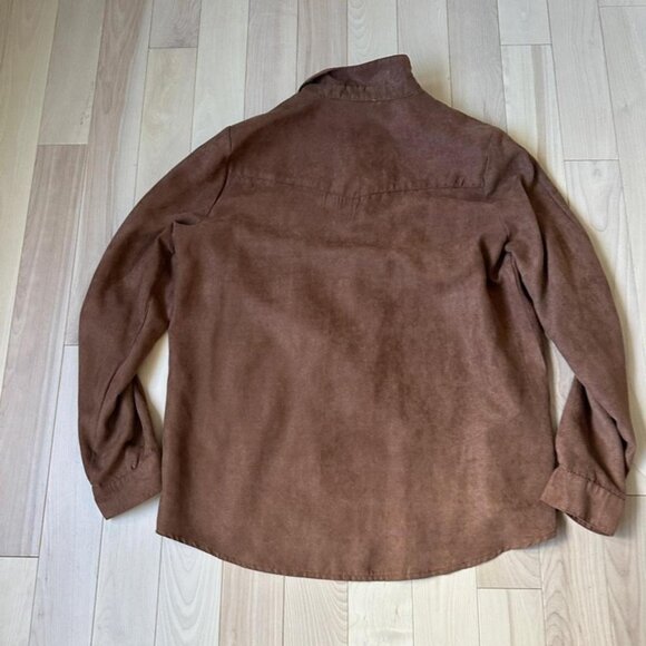Softgrey by La Redoute Faux Suede Western Shirt – Brown Snap Button Top - Picture 7 of 8